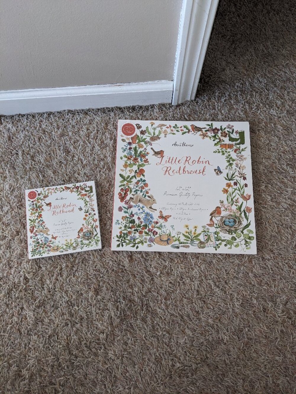 Clare Therese NWT Little Robin Redbreast Paper Pads 12x12 & 6x6